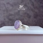 انگشتر نقره زنانه عقیق سوسنی حکاکی یا زهرا