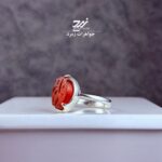 انگشتر نقره زنانه عقیق سرخ حکاکی حسین
