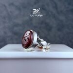 انگشتر نقره مردانه عقیق کبدی حکاکی حسین