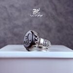 انگشتر نقره مردانه عقیق مشکی حکاکی زینب