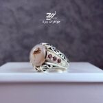 انگشتر نقره مردانه عقیق شجر نقش ققنوس