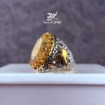 انگشتر نقره مردانه سیترین