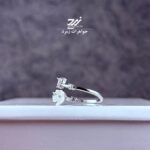 انگشتر نقره زنانه طرح گل و پروانه