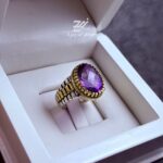 انگشتر نقره مردانه آمیتیست اصل