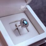 انگشتر نقره زنانه توپاز سبز