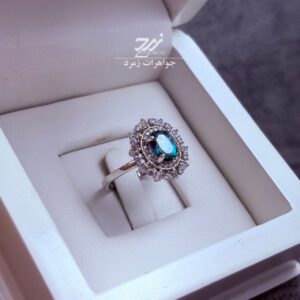 انگشتر نقره زنانه توپاز سبز