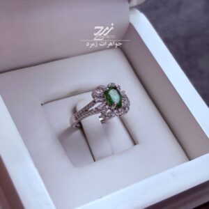 انگشتر نقره زنانه زمرد زامبیا درجه یک