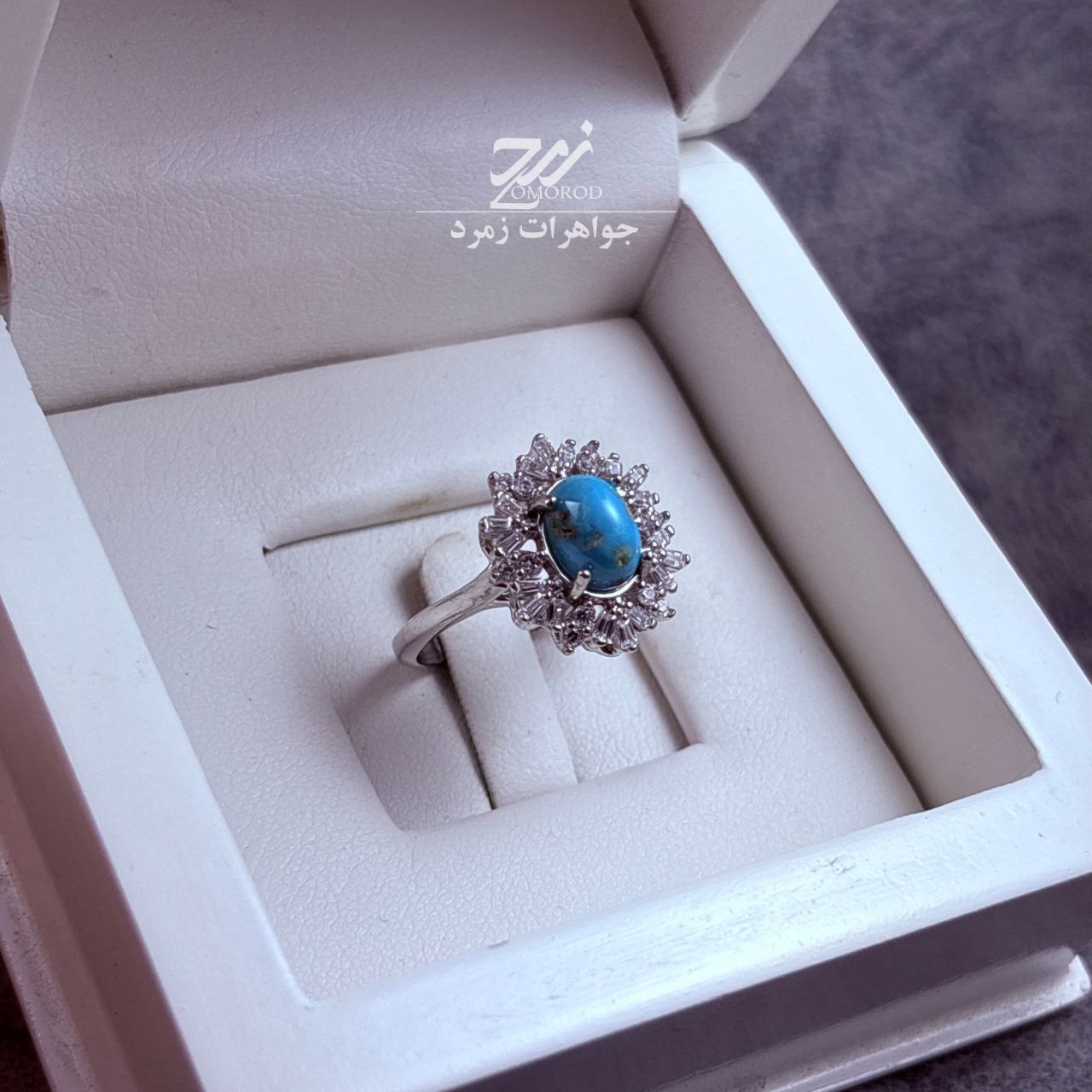 انگشتر نقره زنانه فیروزه نیشابور انگشتر نقره زنانه فیروزه نیشابور