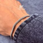 دستبند نقره مردانه طرح ماری کار ترک