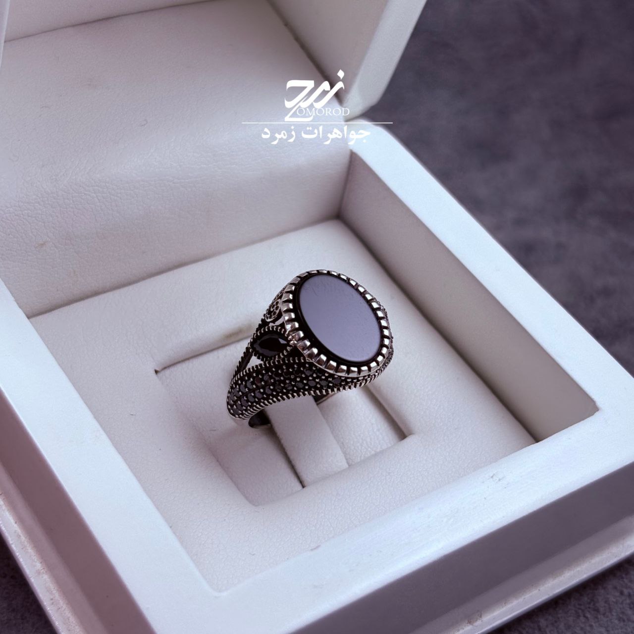 انگشتر نقره مردانه عقیق مشکی اسپرت انگشتر نقره مردانه عقیق مشکی اسپرت