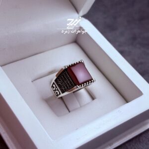 انگشتر نقره مردانه عقیق سرخ