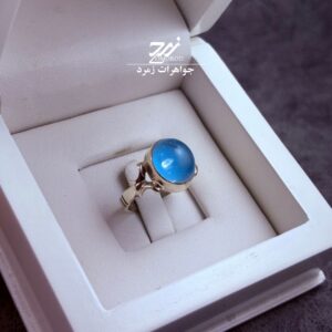 انگشتر نقره زنانه دُر نجف زیر نگین فیروزه ی صنعتی