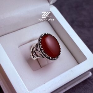 انگشتر نقره مردانه عقیق سرخ