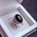 انگشتر نقره مردانه عقیق مشکی