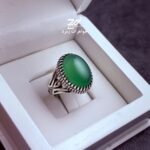 انگشتر نقره مردانه عقیق سبز