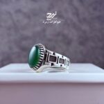 انگشتر نقره مردانه عقیق سبز