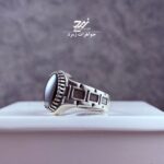 انگشتر نقره مردانه عقیق مشکی