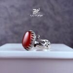انگشتر نقره مردانه عقیق سرخ