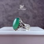 انگشتر نقره مردانه عقیق سبز