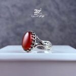 انگشتر نقره مردانه عقیق سرخ