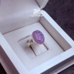انگشتر نقره زنانه عقیق سوسنی حکاکی علی فاطمه