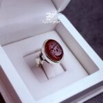 انگشتر نقره مردانه عقیق کبدی حکاکی حسین