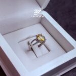 انگشتر نقره زنانه جواهری سیترین