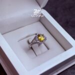 انگشتر نقره زنانه جواهری سیترین