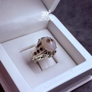 انگشتر نقره مردانه عقیق شجر نقش ققنوس