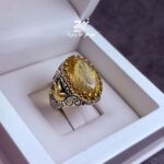 انگشتر نقره مردانه سیترین