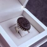 انگشتر نقره مردانه حدید سماقی حکاکی لیزر عین علی