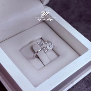انگشتر نقره زنانه طرح گل و پروانه