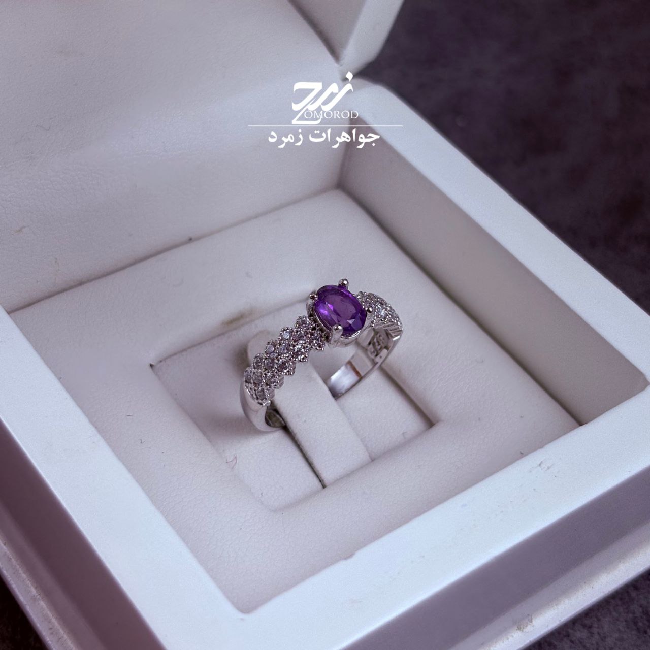 انگشتر نقره زنانه آمیتیست انگشتر نقره زنانه آمیتیست