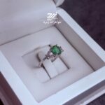 انگشتر نقره زنانه زمرد زامبیا درجه یک