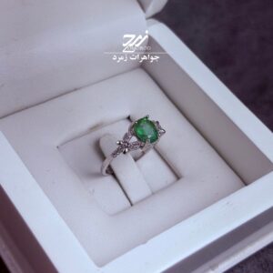 انگشتر نقره زنانه زمرد زامبیا درجه یک
