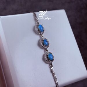 دستبند نقره جواهری فیروزه نیشابور