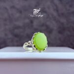 انگشتر نقره زنانه عقیق سبز کاهویی