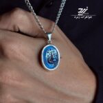 گردنبند نقره در نجف زیر فیروزه پشت بسته