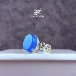 انگشتر نقره زنانه عقیق آبی