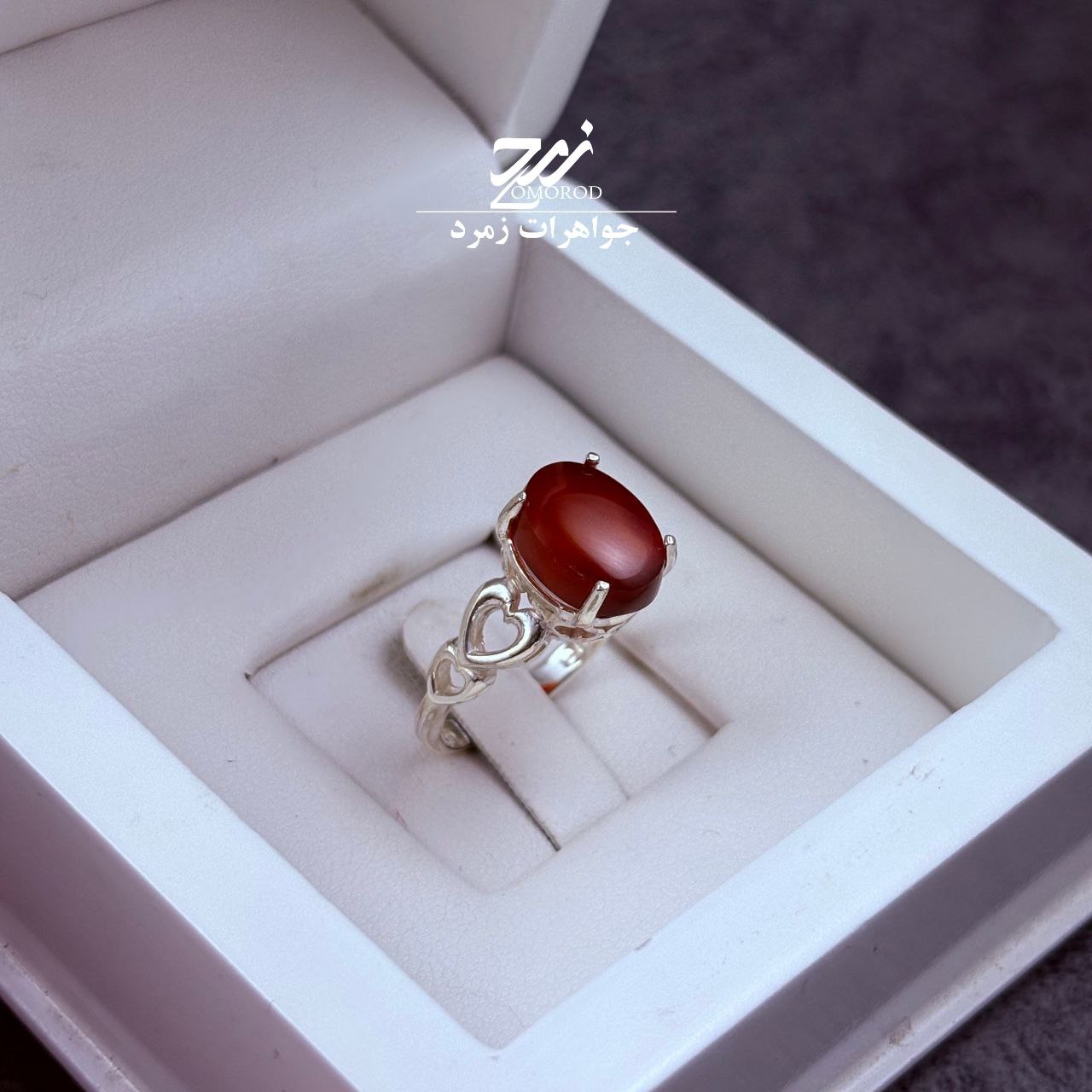 انگشتر نقره زنانه عقیق یمنی سرخ انگشتر نقره زنانه عقیق یمنی سرخ