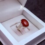 انگشتر نقره زنانه عقیق یمنی سرخ