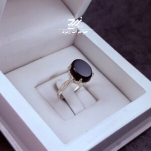 انگشتر نقره زنانه عقیق مشکی