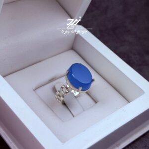 انگشتر نقره زنانه عقیق آبی