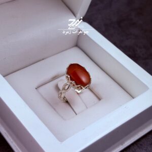 انگشتر نقره زنانه عقیق یمنی سرخ