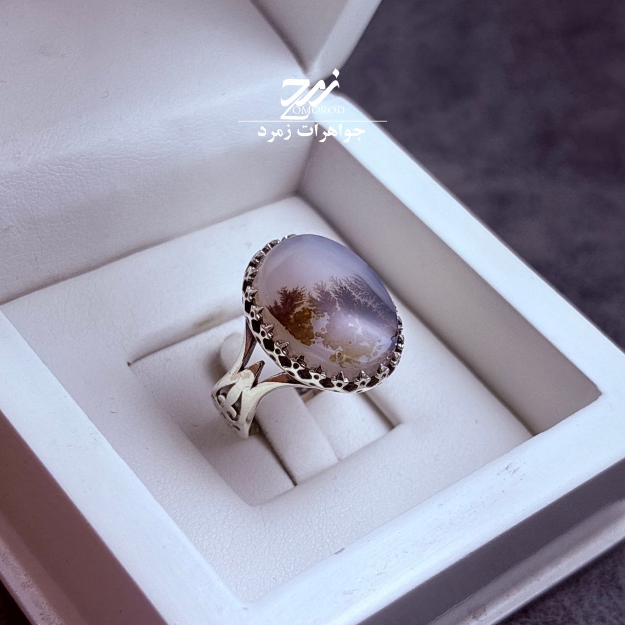 انگشتر نقره مردانه عقیق شجر انگشتر نقره مردانه عقیق شجر