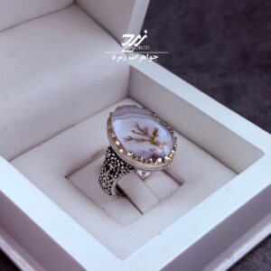 انگشتر نقره مردانه شجر طبیعی