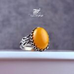 انگشتر نقره روس(غیره نقره) مردانه عقیق زرد شرف الشمس 015