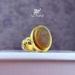 انگشتر مردانه عقیق زرد شرف الشمس کد 097