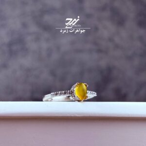انگشتر نقره روس(غیره نقره) زنانه عقیق زرد شرف الشمس 017