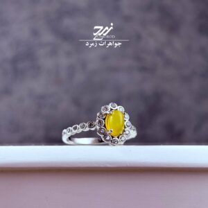 انگشتر نقره روس (غیرنقره) زنانه عقیق زرد شرف الشمس کد 033